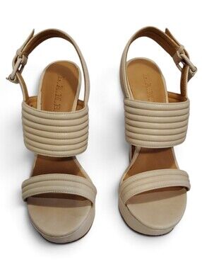 L.A.M.B  Mabelle Platform Sandal In Cream Size 8M